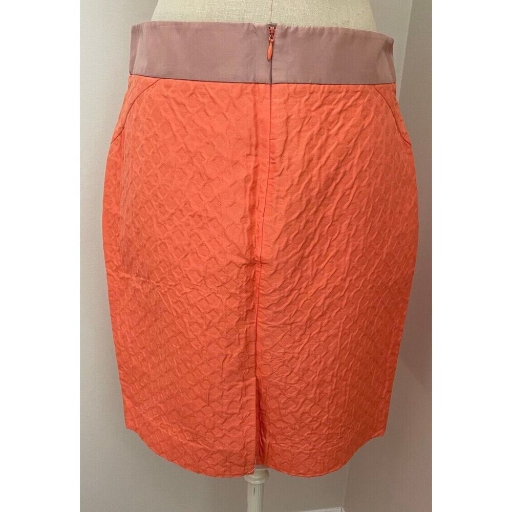J Crew Textured Orange and Tan Knee Length Pencil Skirt. Size 8 New with Tags